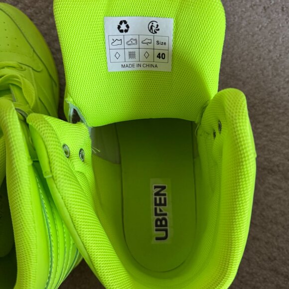 Womens High Top Ankle Support Sneakers Vibrant Color Hidden Wedge Heel Shoes - Picture 11 of 11